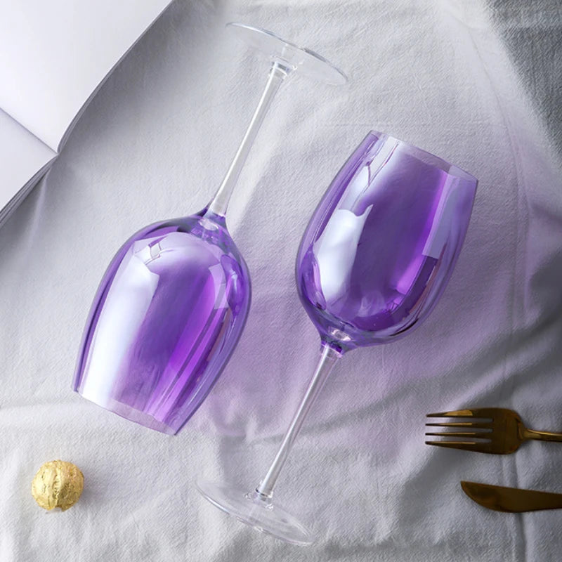 250-500ml Purple Crystal Series Goblet Gather Aroma Red Wine Champagne Cup Family Restaurant Holiday Drinkware Gift