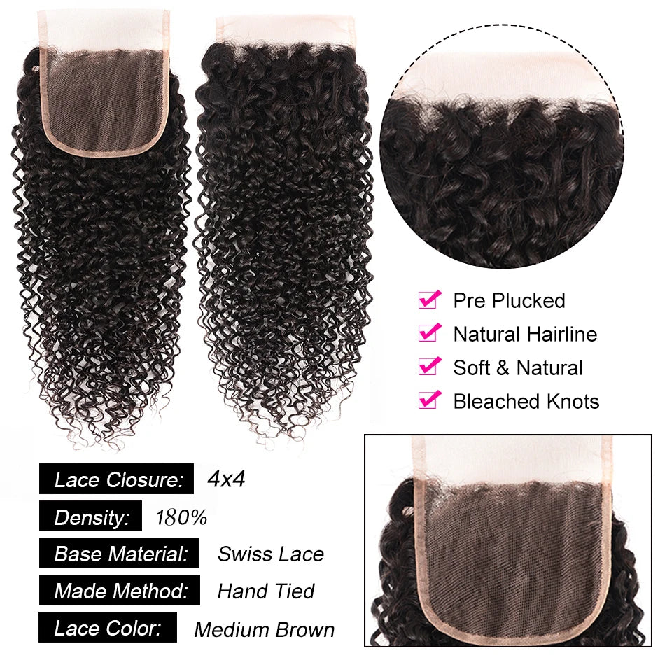 13x4 Water Wave Frontal Human Hair Brazilian Lace Frontal Closure Curly Deep Lace Frontal Closure Human Hair Virgin Hair Closure