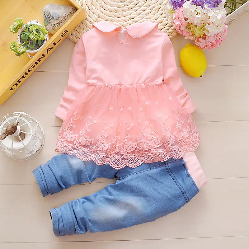 Toddler Girls' Denim Spring 3-Piece Set (Ages 1-3)