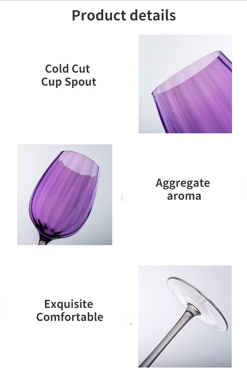 250-500ml Purple Crystal Series Goblet Gather Aroma Red Wine Champagne Cup Family Restaurant Holiday Drinkware Gift