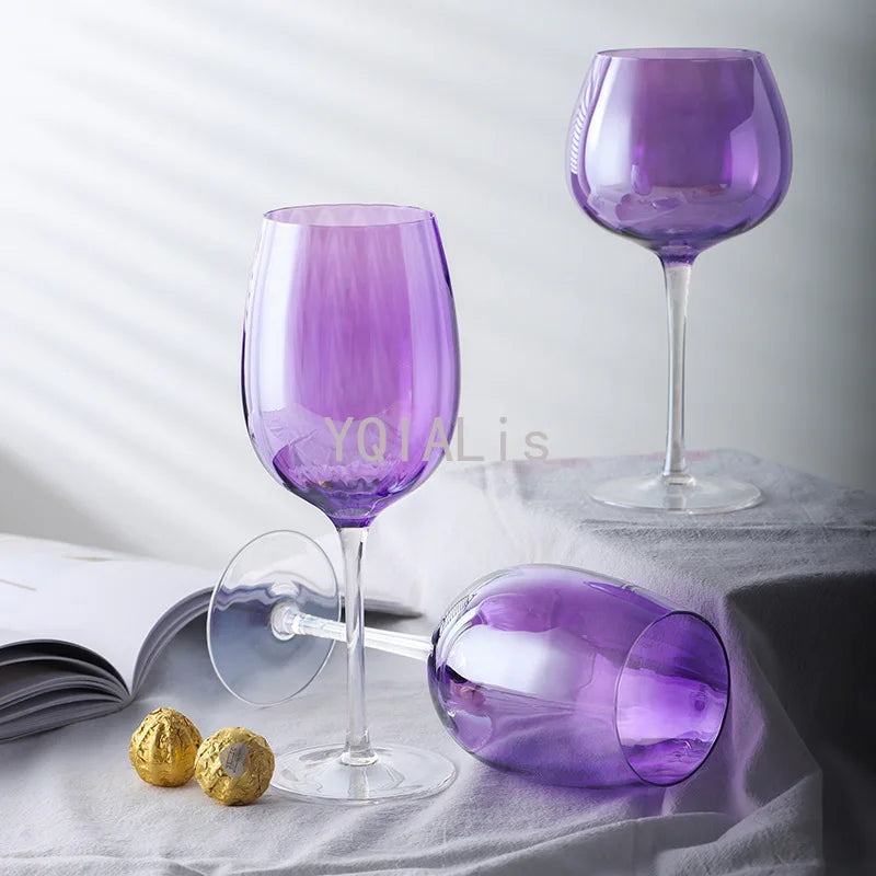 250-500ml Purple Crystal Series Goblet Gather Aroma Red Wine Champagne Cup Family Restaurant Holiday Drinkware Gift
