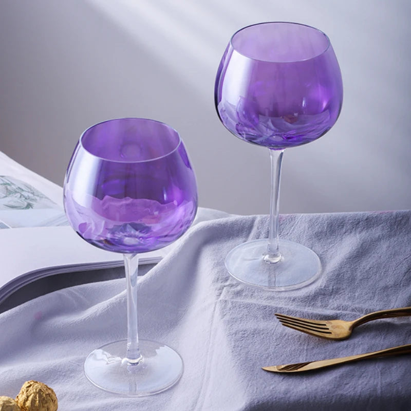 250-500ml Purple Crystal Series Goblet Gather Aroma Red Wine Champagne Cup Family Restaurant Holiday Drinkware Gift