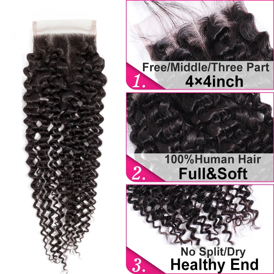 13x4 Water Wave Frontal Human Hair Brazilian Lace Frontal Closure Curly Deep Lace Frontal Closure Human Hair Virgin Hair Closure